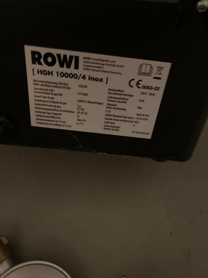 Gasheizbläser Rowi HGH 10000/4 Inox' schwarz 10 KW in Hameln