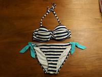 Weiß blau gestreifter Bikini Größe 38 70B Bayern - Eichenau Vorschau