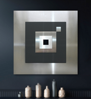 ABSTRAKT METALL BILD 3D Modern Kunst Wandbild Schwarz Silber XXL Nordrhein-Westfalen - Rüthen Vorschau