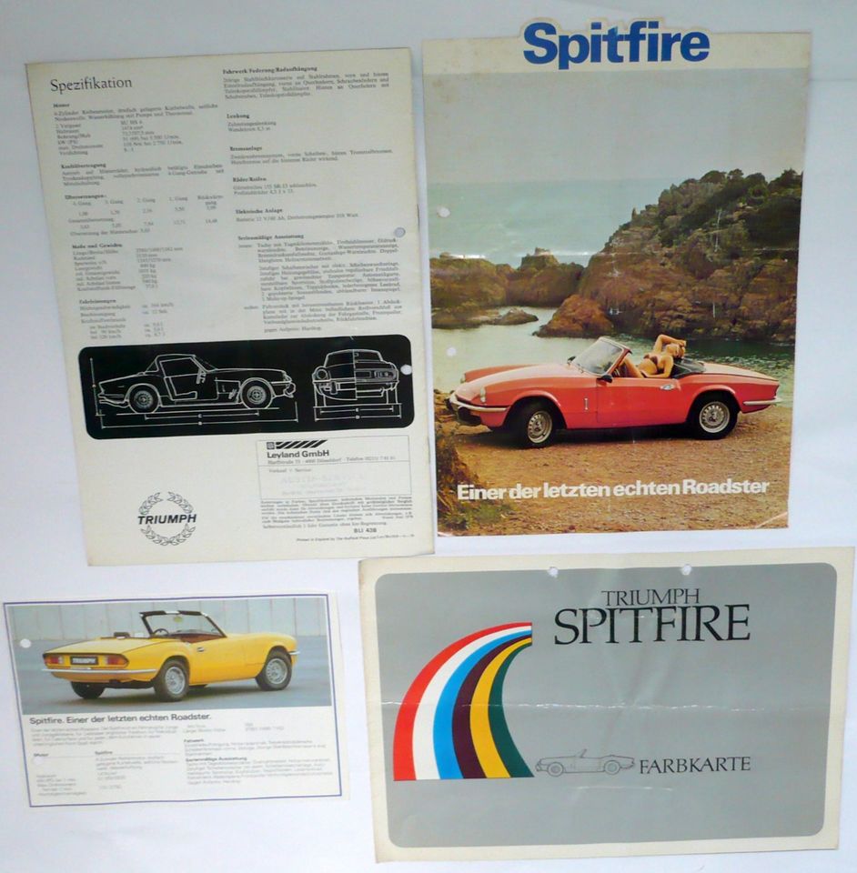 British Leyland SPITFIRE 1500 • Prospekte + Farbkarte 70er J in Lübeck