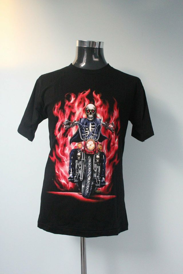 T-105 Skull Biker T-Shirt in Größe L / XL in Penkun