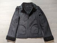 Winterjacke Damen Gr. 40 schwarz Kunstleder Velouroptik Webpelz Sachsen-Anhalt - Hamersleben Vorschau