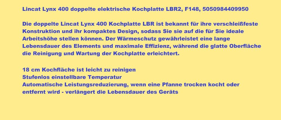 Schnäppchen Gastro 230 V Doppel-Kochplatte LBR2 NP 565,-Euro in Gera