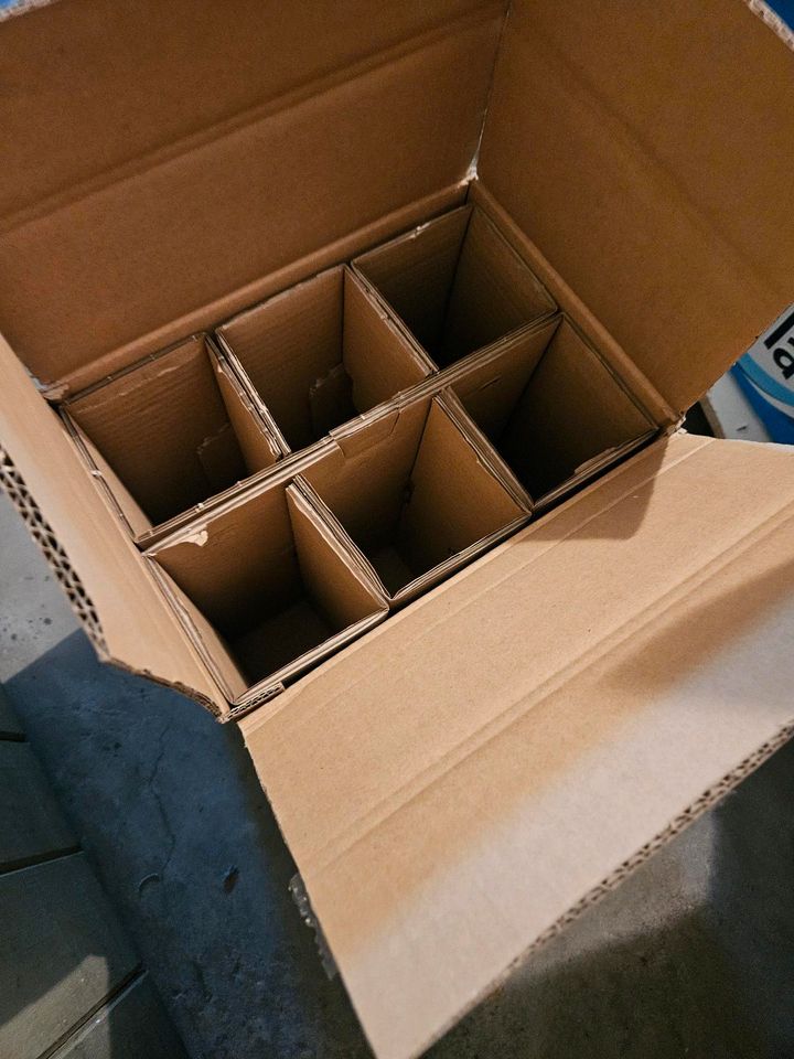 1x stabiler Karton, Pappeinsatz 6 Flaschen herausnehmbar in Lübeck
