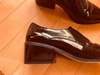 Slipper Schuhe Gr. 38 , schwarz Lackleder Blockabsatz Nordrhein-Westfalen - Höxter Vorschau