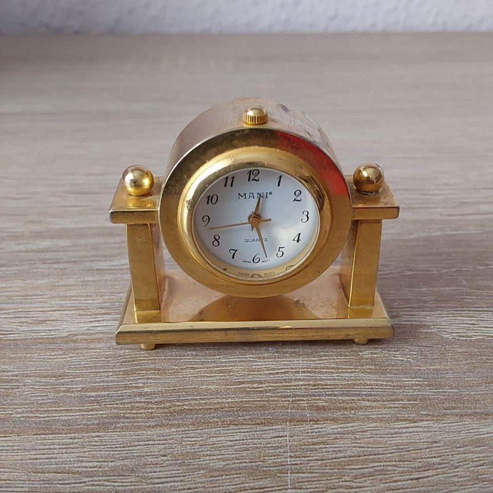 Miniatur Uhr Kamin Uhr Tisch Uhr, Messing, Quartz, Uhr läuft in Berlin