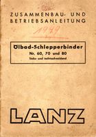 Lanz Ölbad-Schlepperbinder-60 -70 -80, links-+re-schneidend Baden-Württemberg - Schopfheim Vorschau