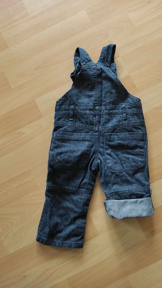 Vertbaudet Jeans Latzhose, Größe 80, blau in Hüttlingen