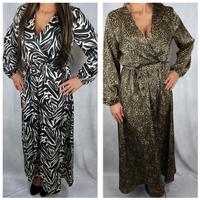 Kleid Maxikleid langarm Animalprint Leo Zebra XS-L Bayern - Leinburg Vorschau