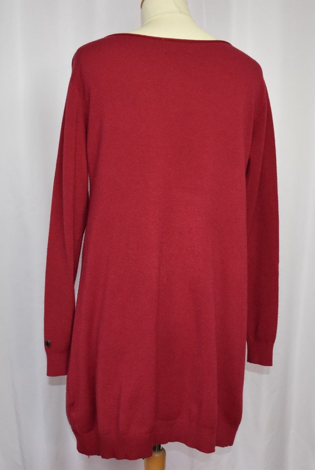 Damen Pullover mit Pailletten Glitzersteinen Rot Gr. 38/40 in Herleshausen