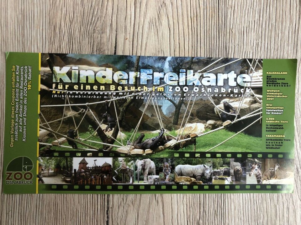 Eintrittskarte für Kinder / Zoo Osnabrück in Osnabrück