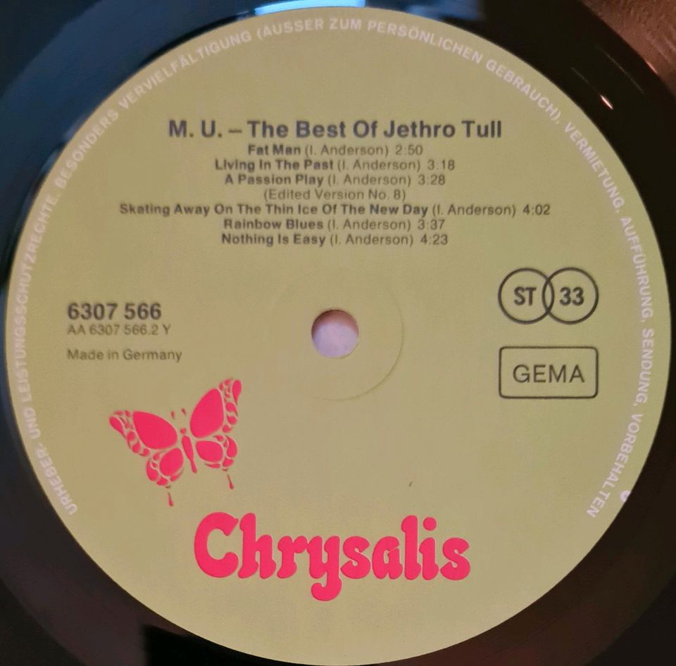 M. U. The Best Of Jethro Tull    Vinyl   LP   inkl. Poster in Nottensdorf