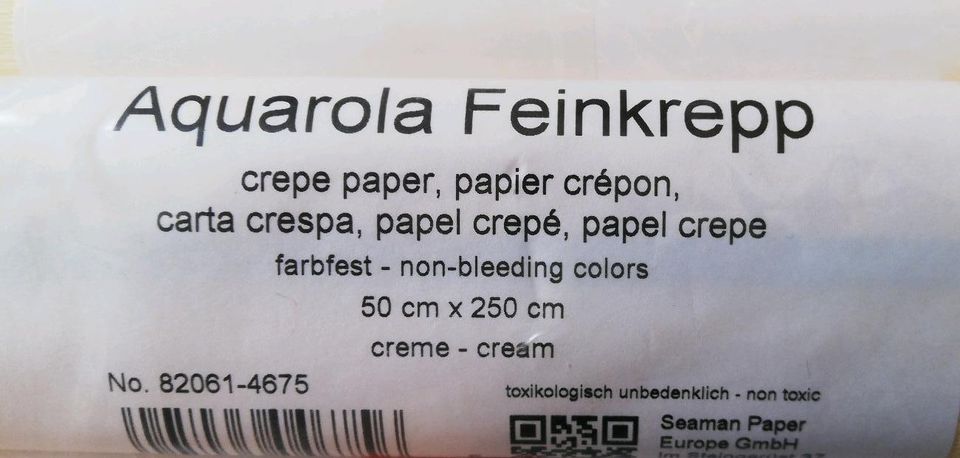 10 Rollen Aquarola Feinkrepp - Farbe creme - NEU in Waldfeucht