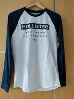 Hollister Langarmshirt Shirt weiß mit blauen Raglanärmeln Größe S Baden-Württemberg - Ketsch Vorschau