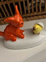 Kleine Porzellanfigur Struppi  Hund orange mit Küken Bremen - Vegesack Vorschau