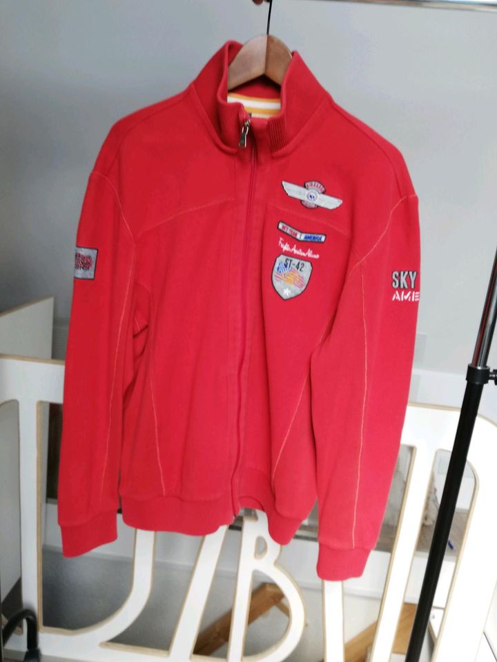 Jacke Strickjacke Sweatshirtjacke rot Engbers Größe L in Niederkassel