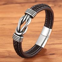 Armband Männer Herren Knoten Braun Echtes Leder Edelstahl Magnet Baden-Württemberg - Öhringen Vorschau