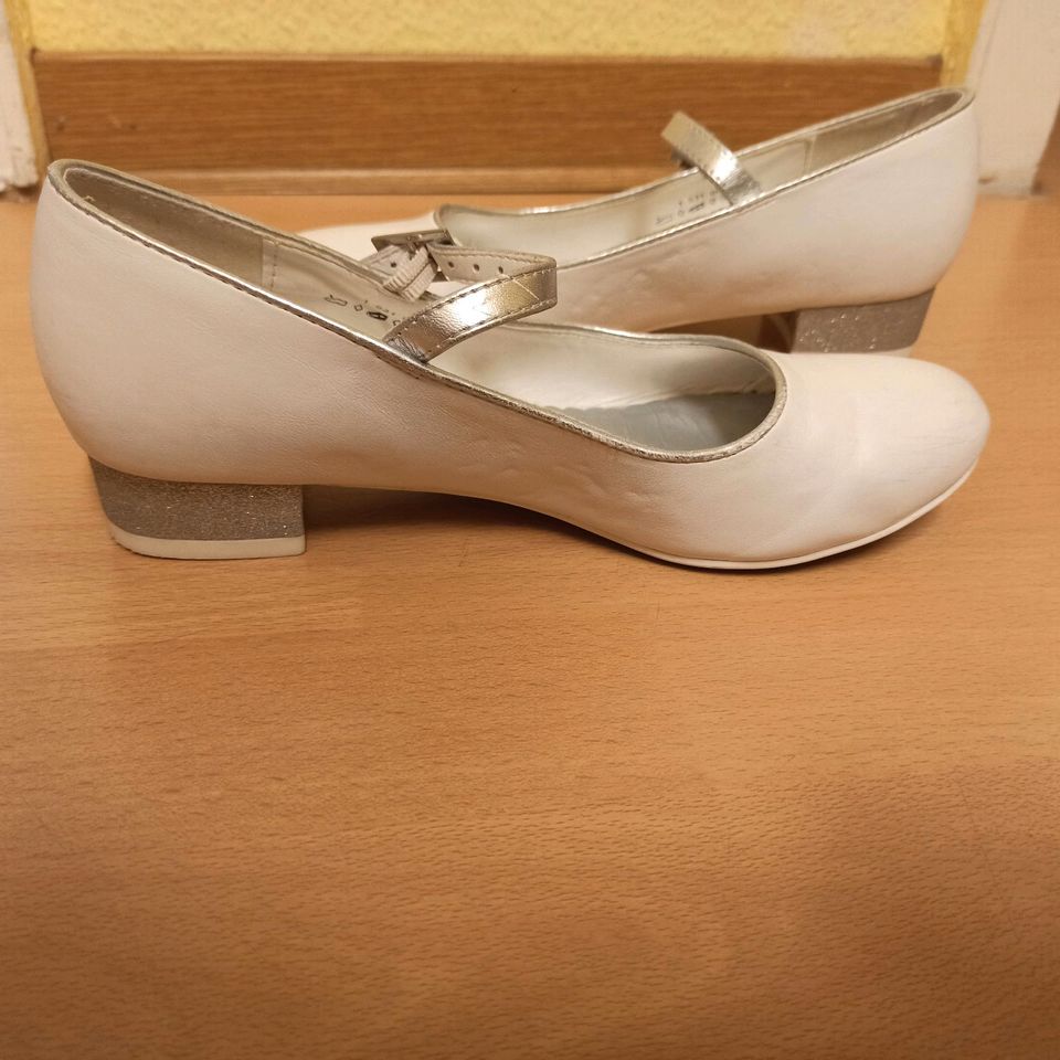 Graceland Ballerinas Gr.37 schicke Schuhe weiss silber Absatz in Koblenz