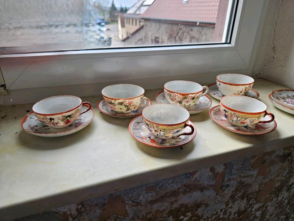 6 Kaffee- oder Teetassen mit chinesischen Motiven in Naumburg (Saale)