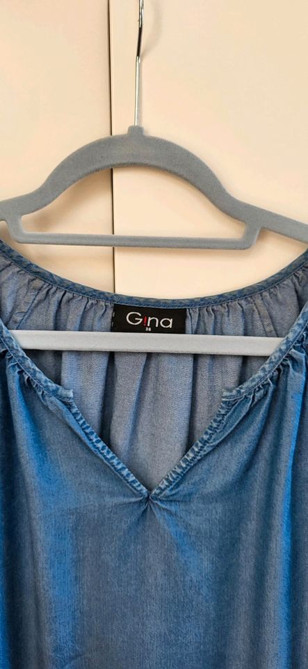 Gina ❤️ süße Jeansbluse Bluse in Salzkotten