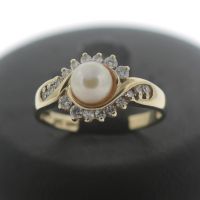 Ring 585 Gold 14 Karat Gelbgold Diamant 0,50 CT Perle Damen Innenstadt - Köln Altstadt Vorschau