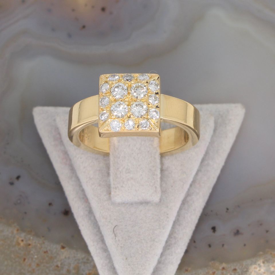 WERT 2690 € BRILLANT RING IN 750er/18K GELBGOLD vxlt  84238 in Essen