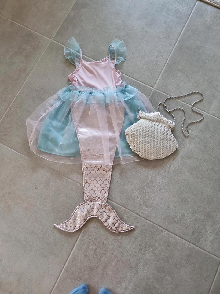 Meerjungfrauenkleid/Kostüm mit Flosse und Tasche, Gr122/128, H&M in Jena