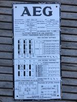 AEG Emailschild 1925 Transformatoren Elektrizität Hinweisschild Berlin - Neukölln Vorschau