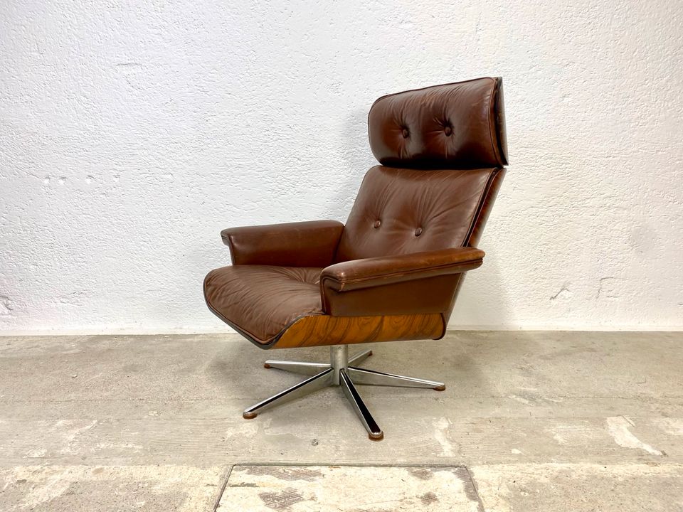 Sessel Lounge Chair ähnlich Eames Leder braun in München