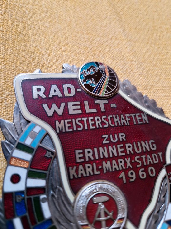 Radweltmeisterschaften 1960 DDR Medaille Karl Marx Stadt in Bestensee