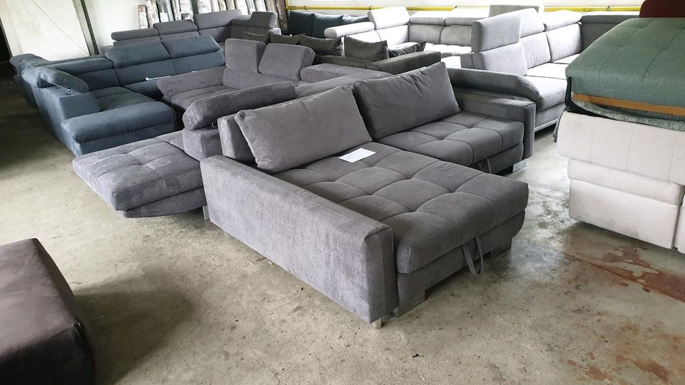 Lagerverkauf Ecksofa Sofa Couch Wohnlandschaft Polsterecke Hocker in Meinerzhagen