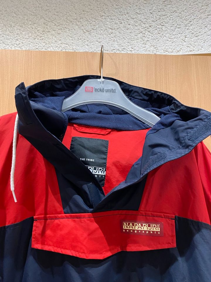 Napapijri Windbreaker NEU Loose Fit Gr. L Polyester Rot Blau in Werder (Havel)