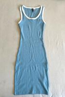 Hellblau weiß gerahmtes enges skinny Midi Sommerkleid XS Hessen - Marburg Vorschau