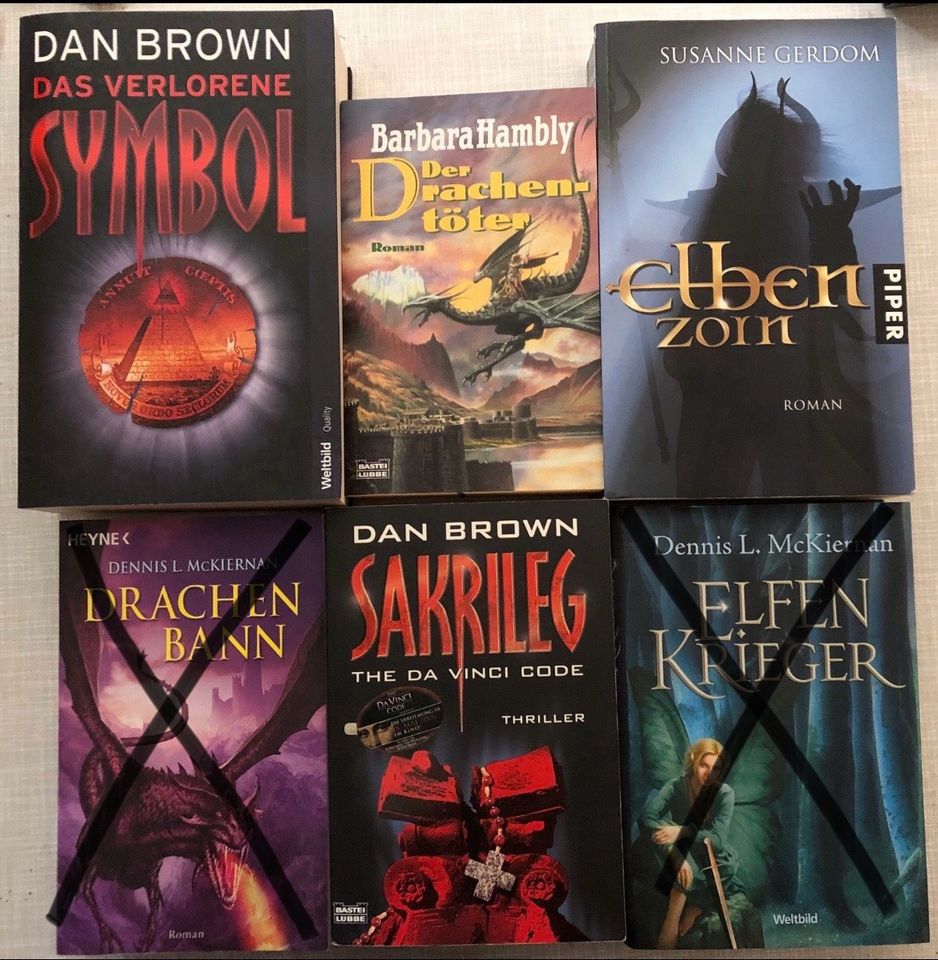 Bücher Romane Fantasy Tempel Drachen Elben Magier Hexen Dan Brown in Sand a. Main