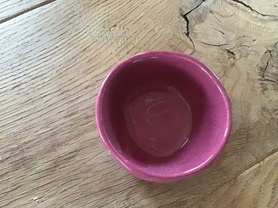 Teelichthalter weinrot Schale handmade in Steinau an der Straße