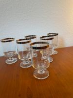 6 Weingläser mit Silberrand (Schott/Zwiesel?) - Vintage Hessen - Reiskirchen Vorschau