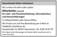 Mitarbeiter (m/w/d) für Lohn- und Finanzbuchhaltung Bayern - Haunsheim Vorschau