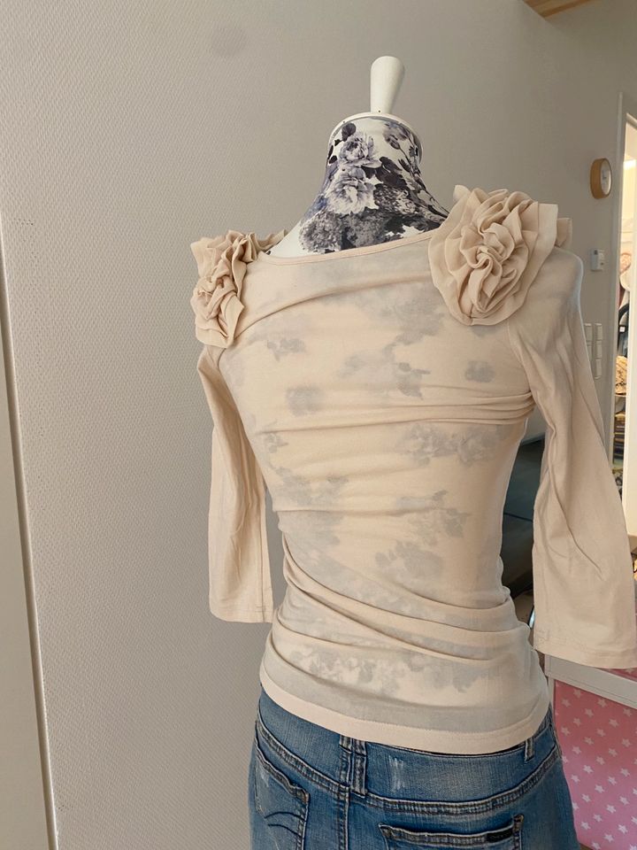 Oberteil, Longsleeve, beige, Basics, H&M, Boho, Hippie, fein in Östringen