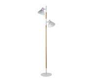 Stehlampe 2-flammig 150 cm Weiß Stehleuchte Metall Holz Kiel - Wellsee-Kronsburg-Rönne Vorschau