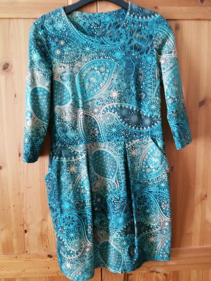 Handmade Kleid türkis blau grün 38 hippie mandala paisley in Leipzig