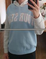 hellblau, weißer hoodie mit Aufschrift und Kapuze Sachsen - Bad Schandau Vorschau