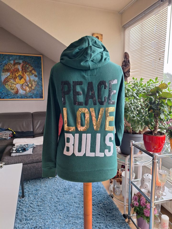 College-Sweatjacke Bulls M/L 80% BW Grün+  AA 50cm Länge 65cm in Aachen