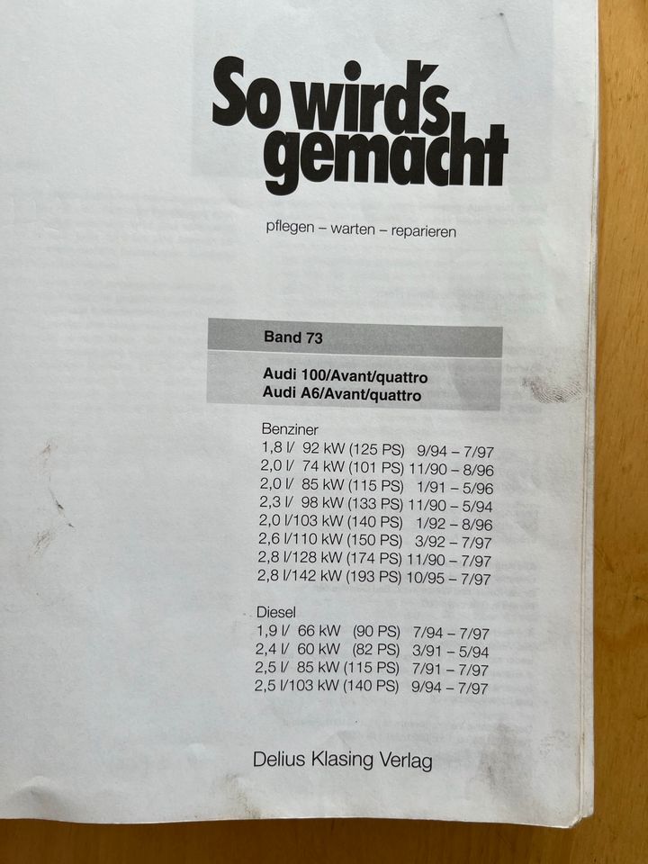Gebrauchtes So wird's gemacht: Audi 100/A6 11/90-7/97 in Werneck