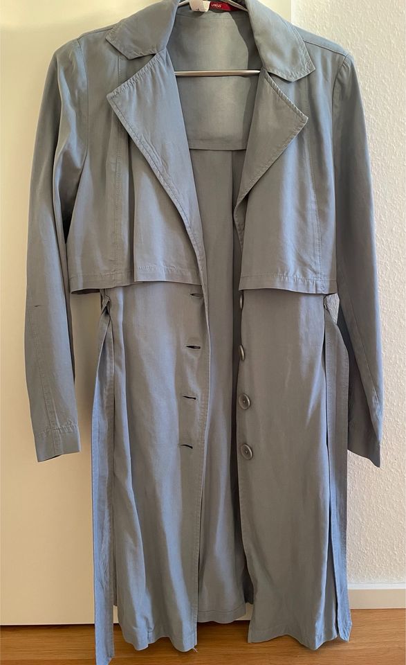 Lanius Sommer Mantel, Trenchcoat, hellblau/taubenblau, Gürtel in Frankfurt am Main