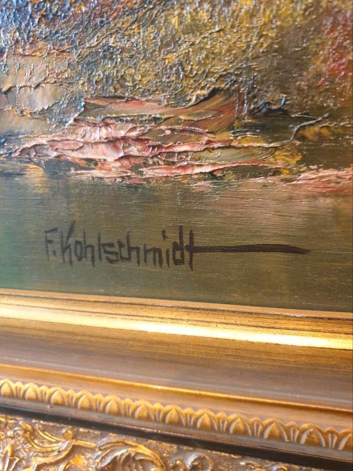 118×86 F.Kohlschmidt Ölgemälde Gemälde Holzrahmen Naturlandschaft in Berlin