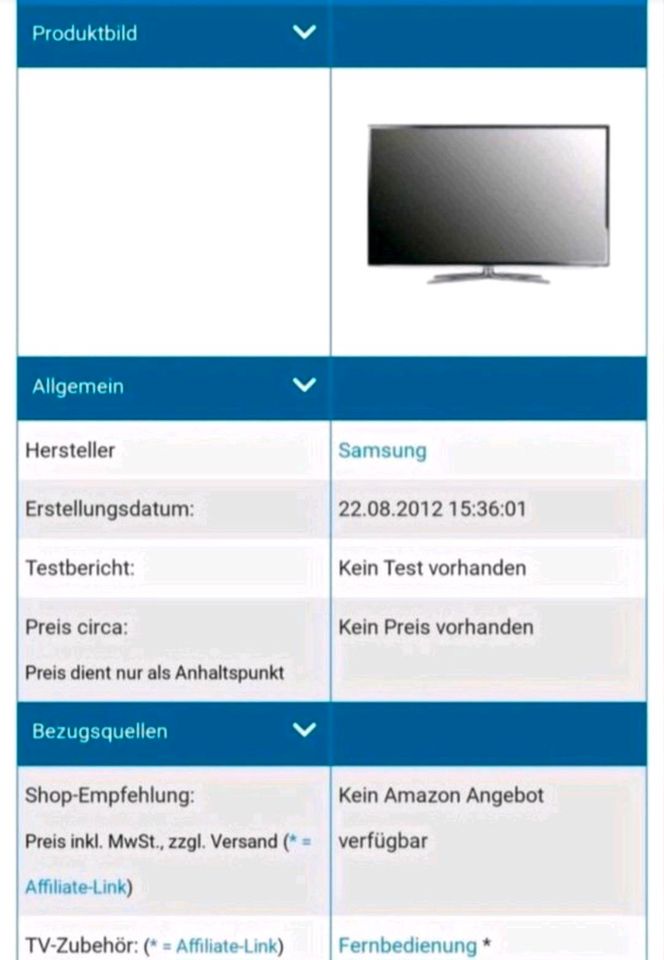 Samsung 3D TV ohne Standfuß mit Fernbedienung Mod in Kiel