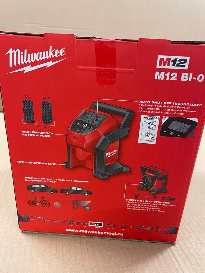 Milwaukee Akku Kompressor M12, Ideal zum Aufpumpen für Autoreifen