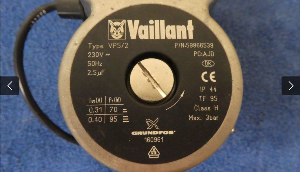 Vaillant Pumpe VP5/2 aus VCW194/3, mit Belüfter in Stuttgart