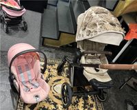 Cybex E-Priam Set mit Cloud T i-size pink flower und Fußsack Bayern - Coburg Vorschau