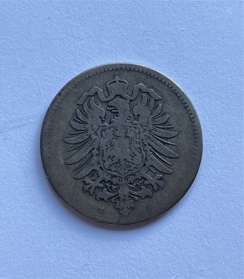 1 Mark Münze deutsches Reich 1874 in Zwingenberg